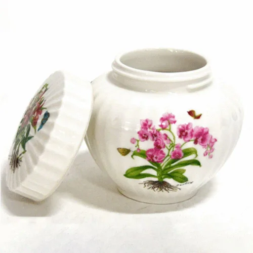 백자 골 제비 꽃 스크류 단지 300g