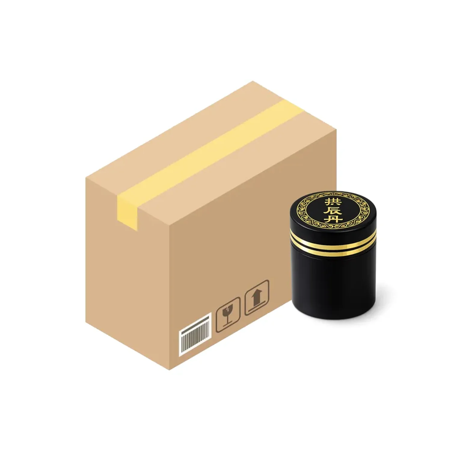 청병(대) 무광 전체 흑색 한문 공진단 금색 라인 2줄 청병 10박스 (10000개)