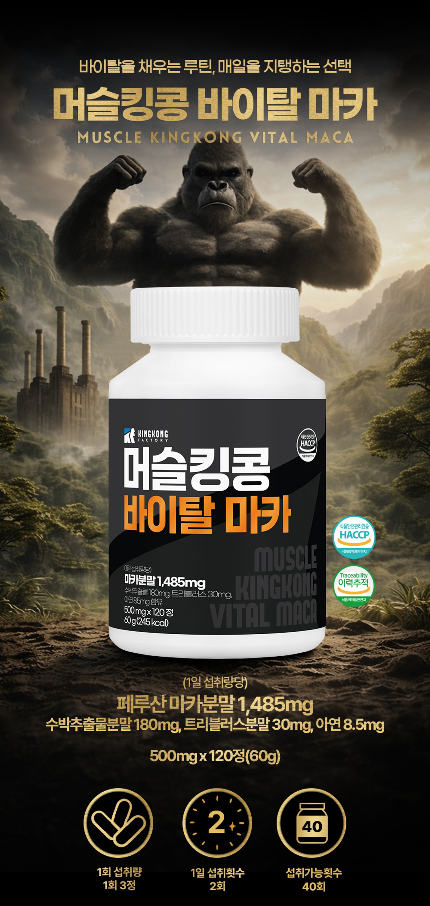 머슬킹콩 바이탈 마카 120정