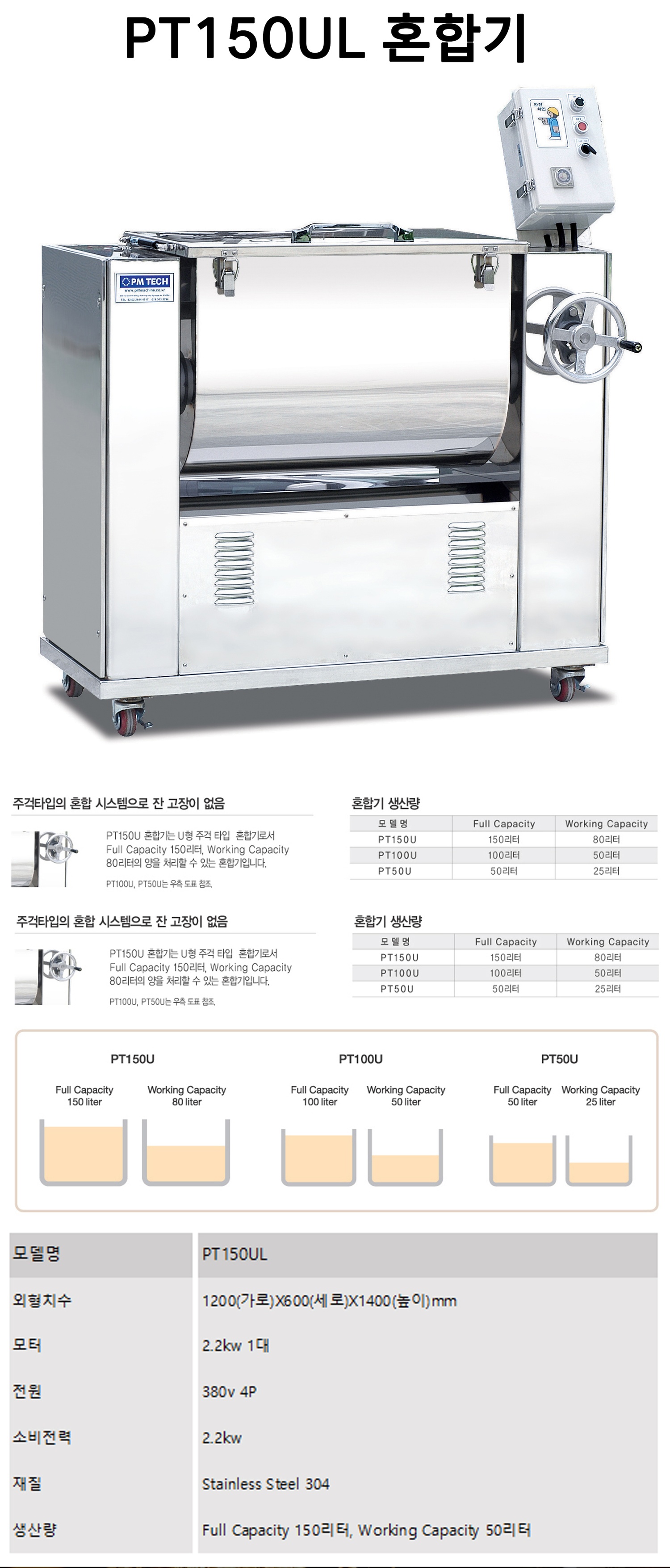 PT150UL 혼합기